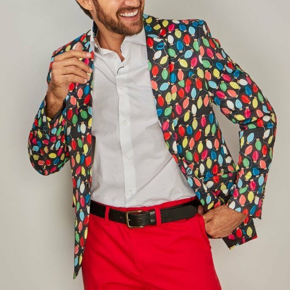 Suslo Couture Christmas Lights Holiday Sport Coat